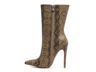 Rag Company women's fashion stiletto boots for women in stylish snake print pattern