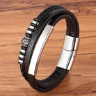 Stylish black fashion wristbands for men with leather and silver accents for a modern look