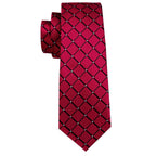 Stylish red men's tie from VacationGrabs, part of fashionable silk tie sets, featuring diamond pattern