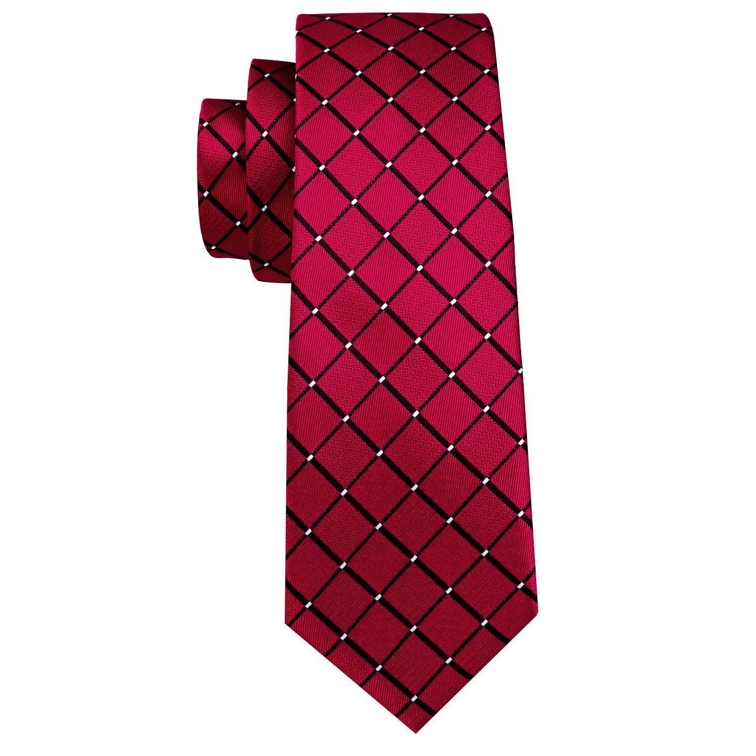 Stylish red men's tie from VacationGrabs, part of fashionable silk tie sets, featuring diamond pattern