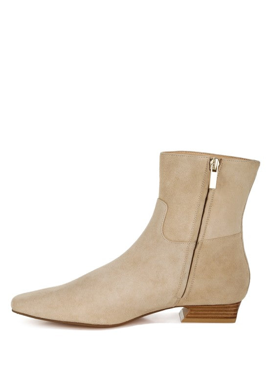 Rag Company Beige Ankle Boots with Side Zipper - Stylish and perfect as fashionable vacation boots