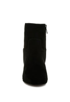 Rag Company fashionable vacation boots in black with a sleek ankle design and side zipper