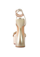 Stylish women's heels from Rag Company in gold, perfect fashionable vacation sandals for summer outings
