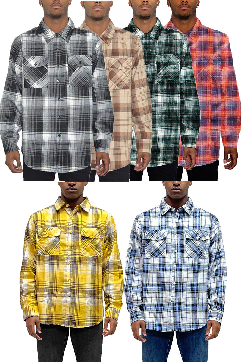Men's Brushed Flannel Shirt – Cotton Blend