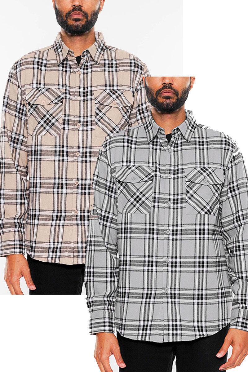 Men's Brushed Flannel Shirt – Cotton Blend