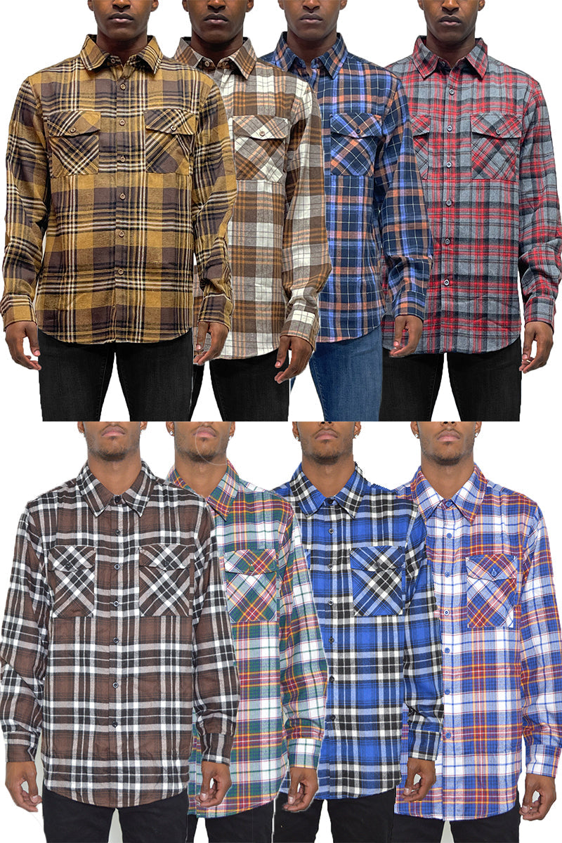 Brushed Flannel Shirt | Cotton-Poly Blend with Chest Pockets