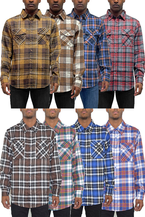 Brushed Flannel Shirt | Cotton-Poly Blend with Chest Pockets