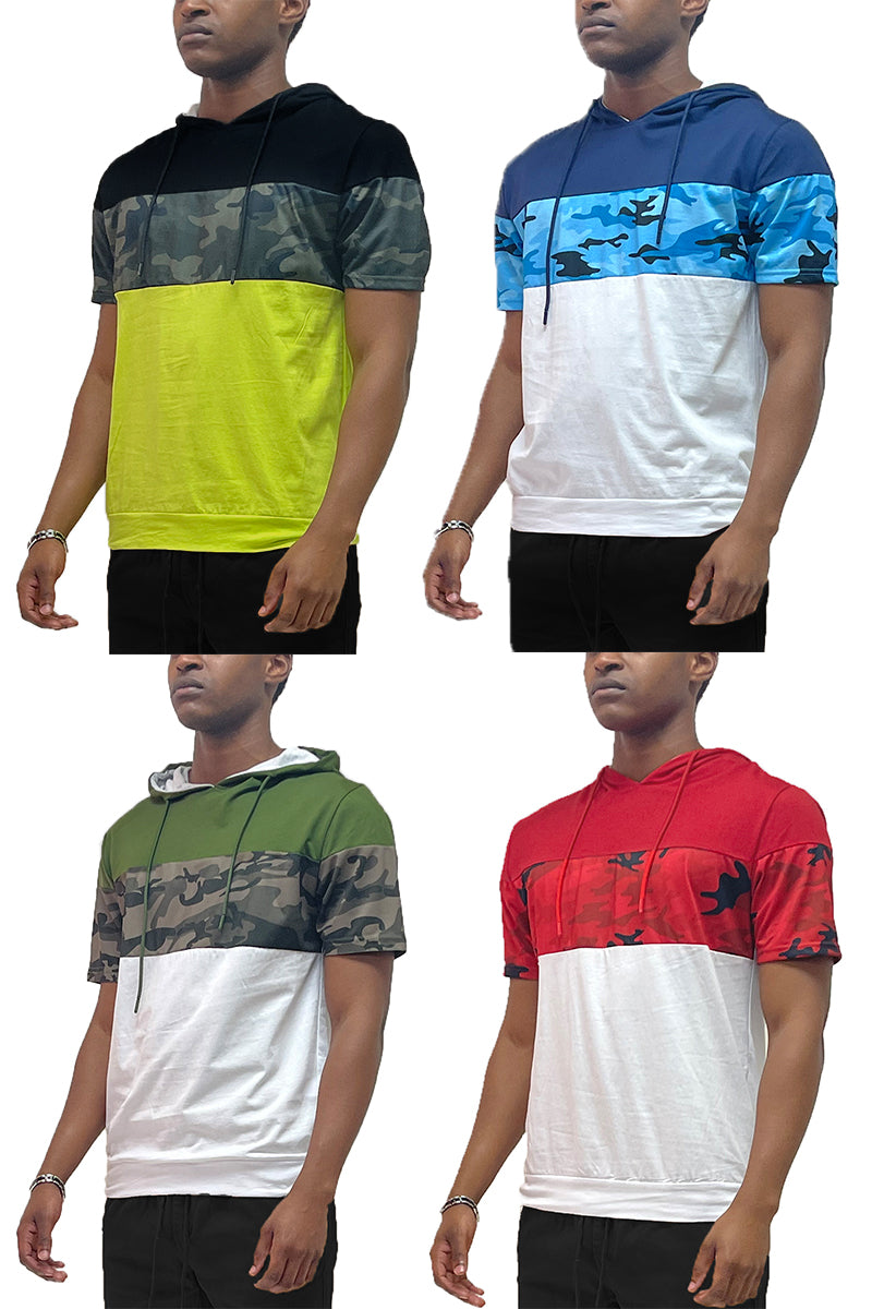 Camo Hooded Tee with Drawstring – Regular Fit