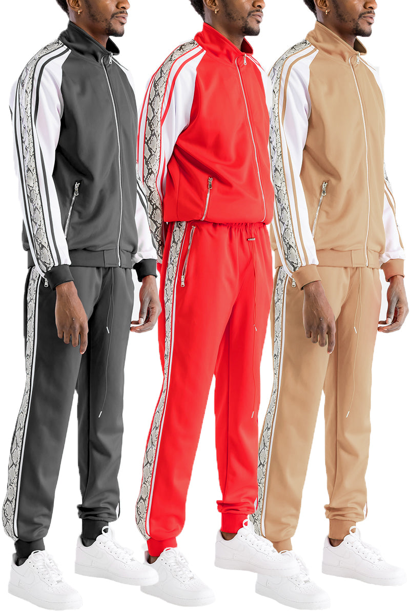 Snake Print Full Zip Track Suit – Regular Fit