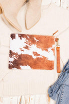 Wallets, Handbags & Accessories Faux Fur Cow Animal Print Clutch