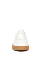 White faux leather everyday sneakers for casual wear