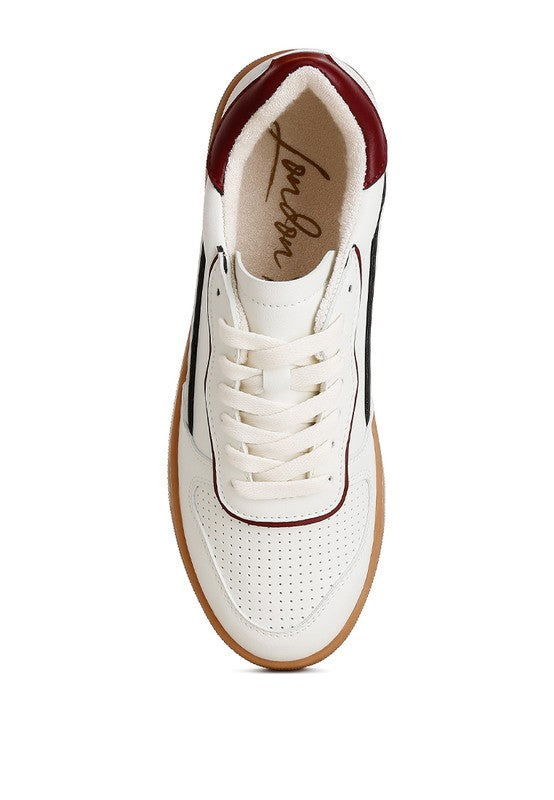 Women's white faux leather everyday sneakers for casual wear