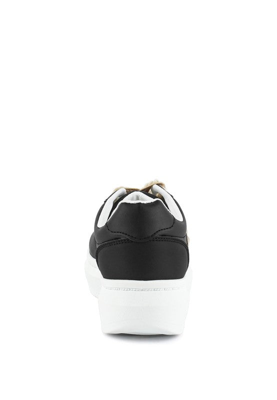 Women's faux leather pink sneakers for stylish casual wear