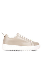 Women's faux leather white sneakers for casual everyday wear