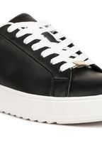 Women's faux leather white sneakers for casual wear