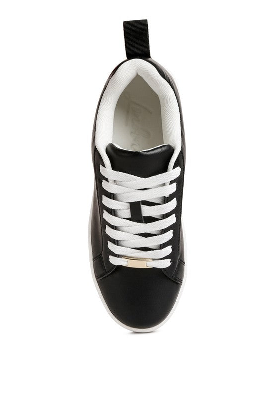Women's faux leather white sneakers, stylish and versatile for everyday wear