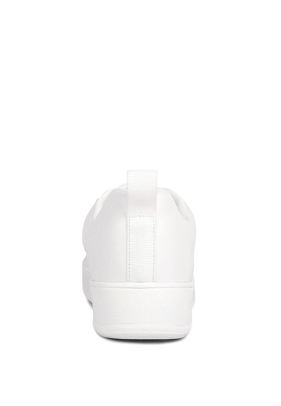 women's faux leather white sneakers for casual wear
