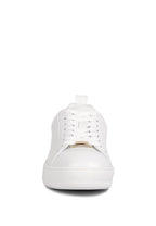 Women's faux leather white sneakers for casual every day wear
