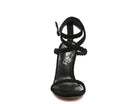 Women's black faux suede high heel sandals, stylish for any occasion