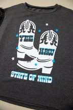 Western Yee Haw State of Mind Fringe Sleeve Tee