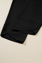 Plus Size Solid Asymmetrical Hem Capris Pants
