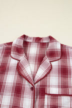 Plaid Shirt and Shorts Lounge Set