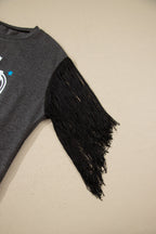 Western Yee Haw State of Mind Fringe Sleeve Tee