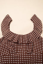 Polka Dot Backless Ruffle Tiered Maxi Dress