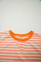 Plus Size Stripe T-Shirt & Drawstring Shorts Set