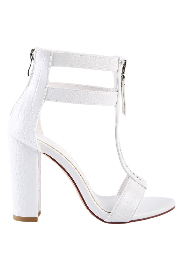 Felicity Zip Up T Strap Sandals
