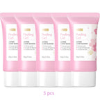 Set of 5 Sakura exfoliating gel for face, pink, removes dead skin