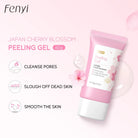 Sakura exfoliating gel for face in pink tube, smooths and cleanses skin