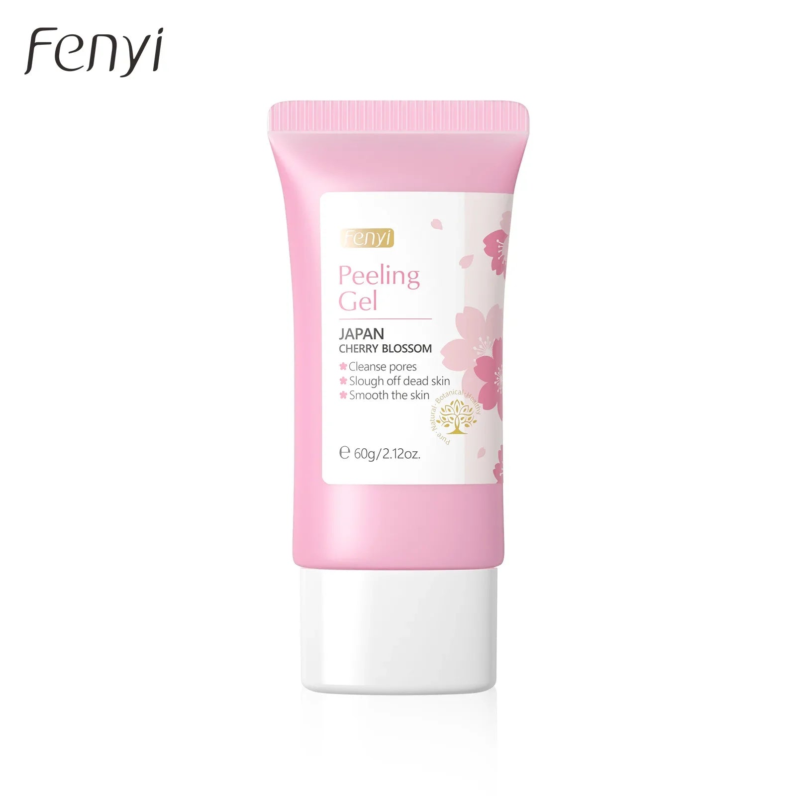 Sakura exfoliating gel for face, pink packaging, cleanses and smooths skin