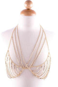 Bella Chic festival gold bralet with stylish chain design perfect for music festivals