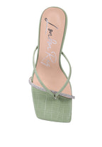 Fetish Croc Rhinestone Strap Sandals