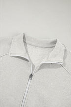 Solid Zip-Up Jacket and Drawstring Pants Set