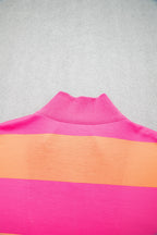 Stripe Half Zip Tee & Elastic Shorts Set