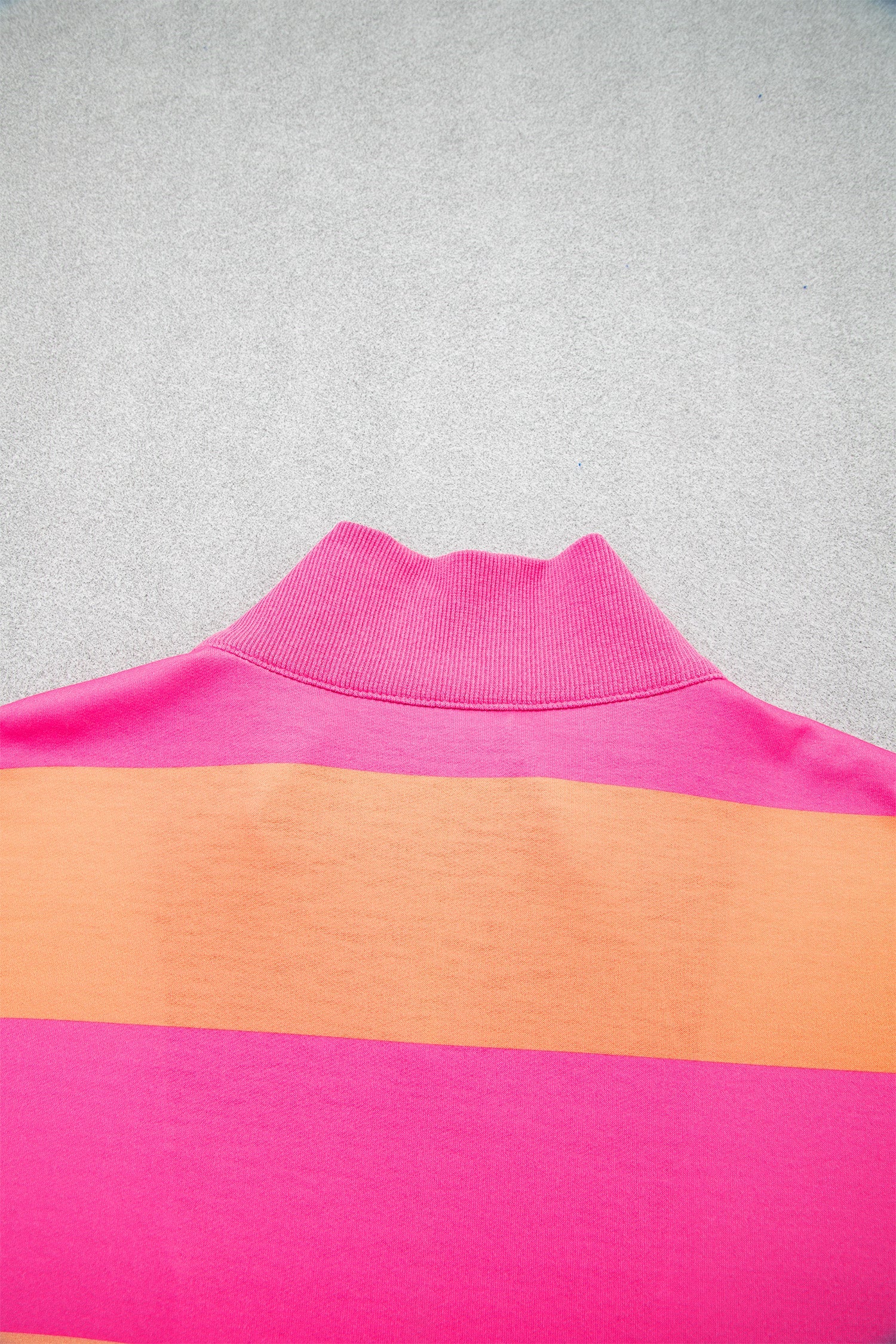 Stripe Half Zip Tee & Elastic Shorts Set