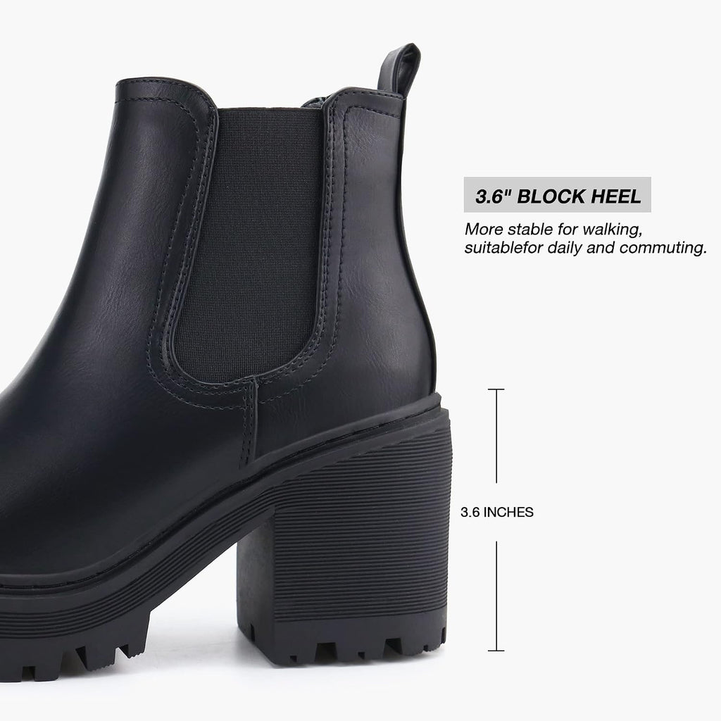 firelli Women Fashion Chelsea Boots Platform Boots Classic Ankle Booties – side profile