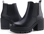firelli Women Fashion Chelsea Boots Platform Boots Classic Ankle Booties – back view
