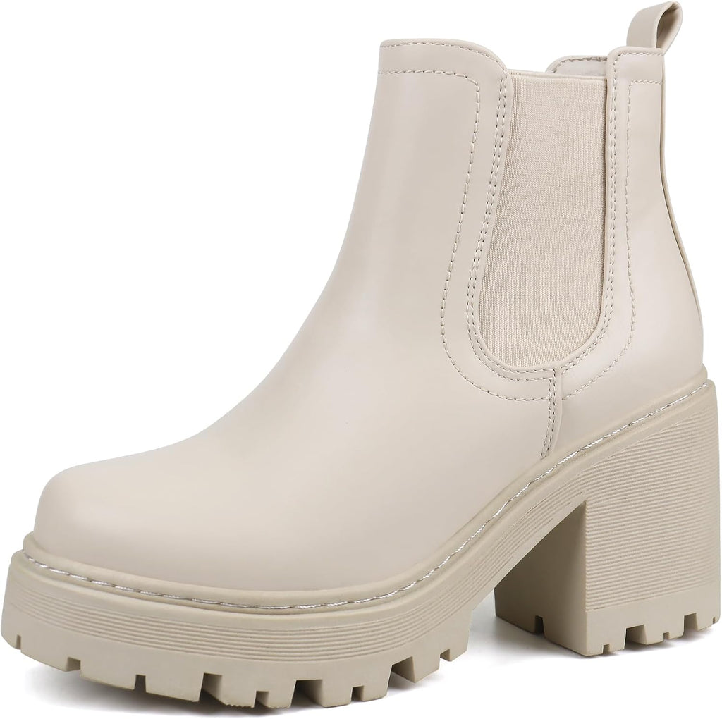 firelli Women Fashion Chelsea Boots Platform Boots Classic Ankle Booties – toe close-up