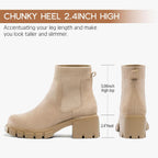 FITORY Women's Chelsea Boots Winter Fall Ankle Booties Ladies Chunky Heel – 3/4 angle view