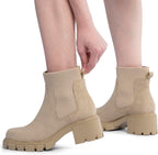 FITORY Women's Chelsea Boots Winter Fall Ankle Booties Ladies Chunky Heel – sole and heel detail