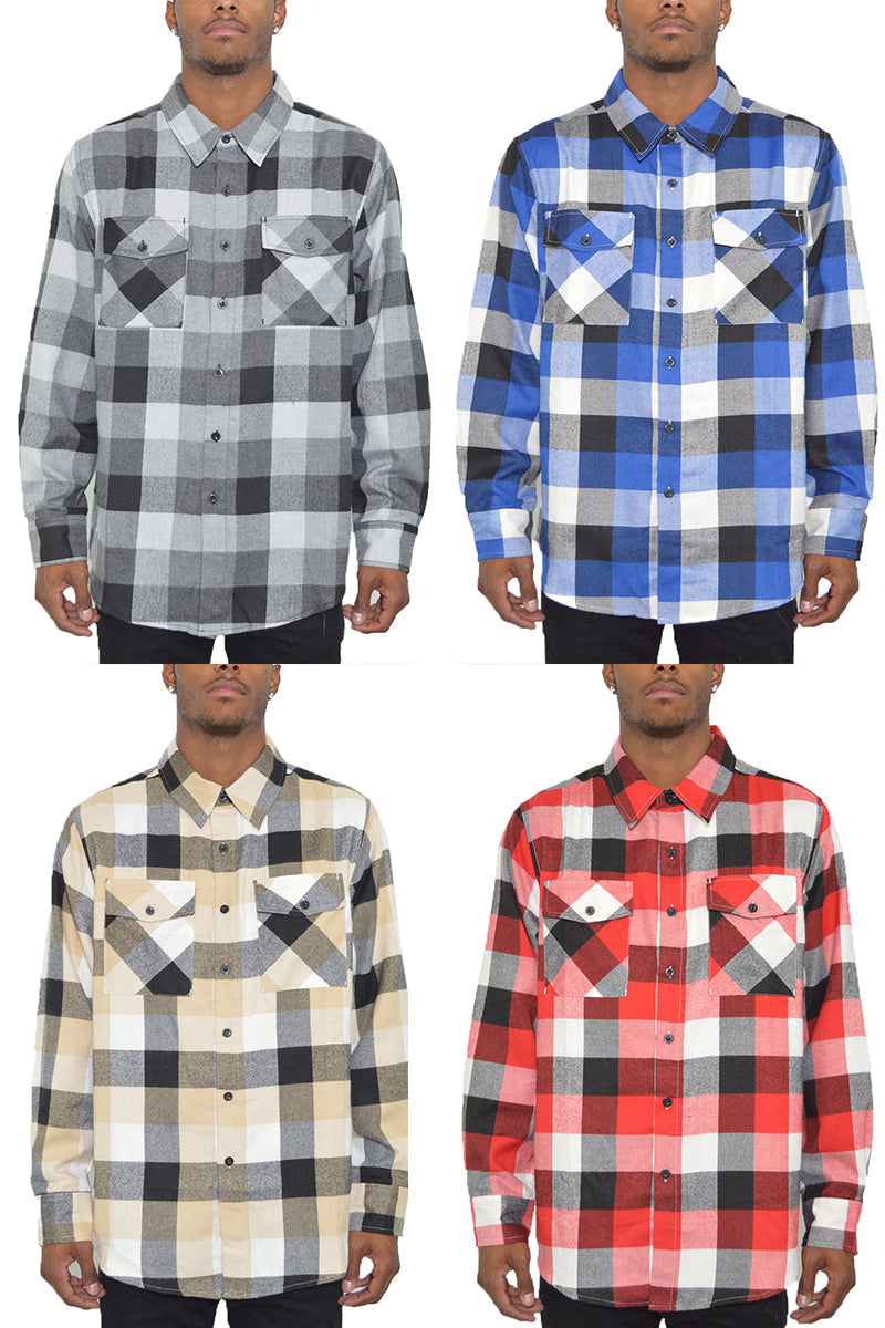 Men's Brushed Flannel Shirt – Cotton Blend