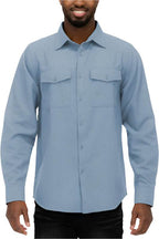 WEIV men's flannel shirt in blue, perfect for casual wear.