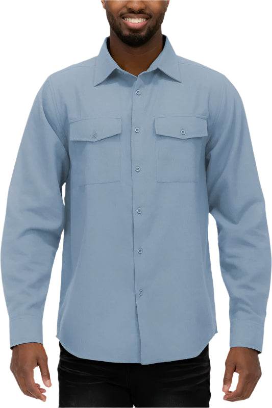 WEIV men's flannel shirt in blue, perfect for casual wear.
