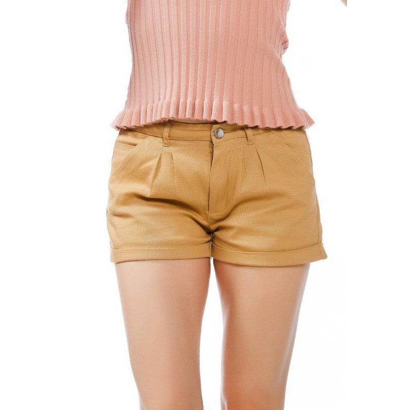 Women’s Flap Pocket Summer Shorts by Rag Company in light brown for warm weather styling