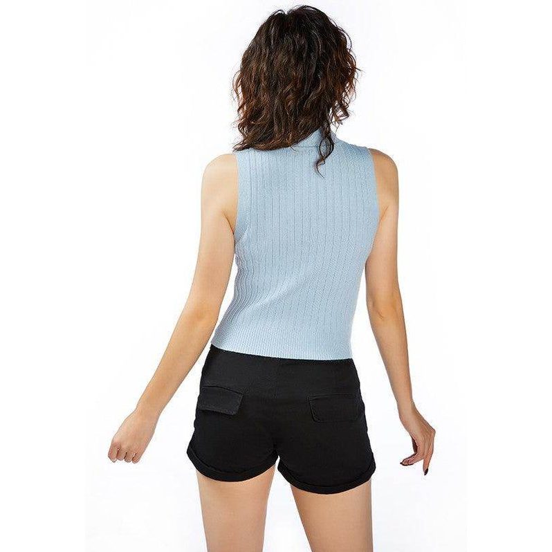 Stylish Rag Company women's flap pocket summer shorts in black for casual summer wear