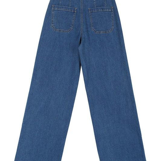 Women's Jeans Flared High Waist Pin-Tuck Jeans