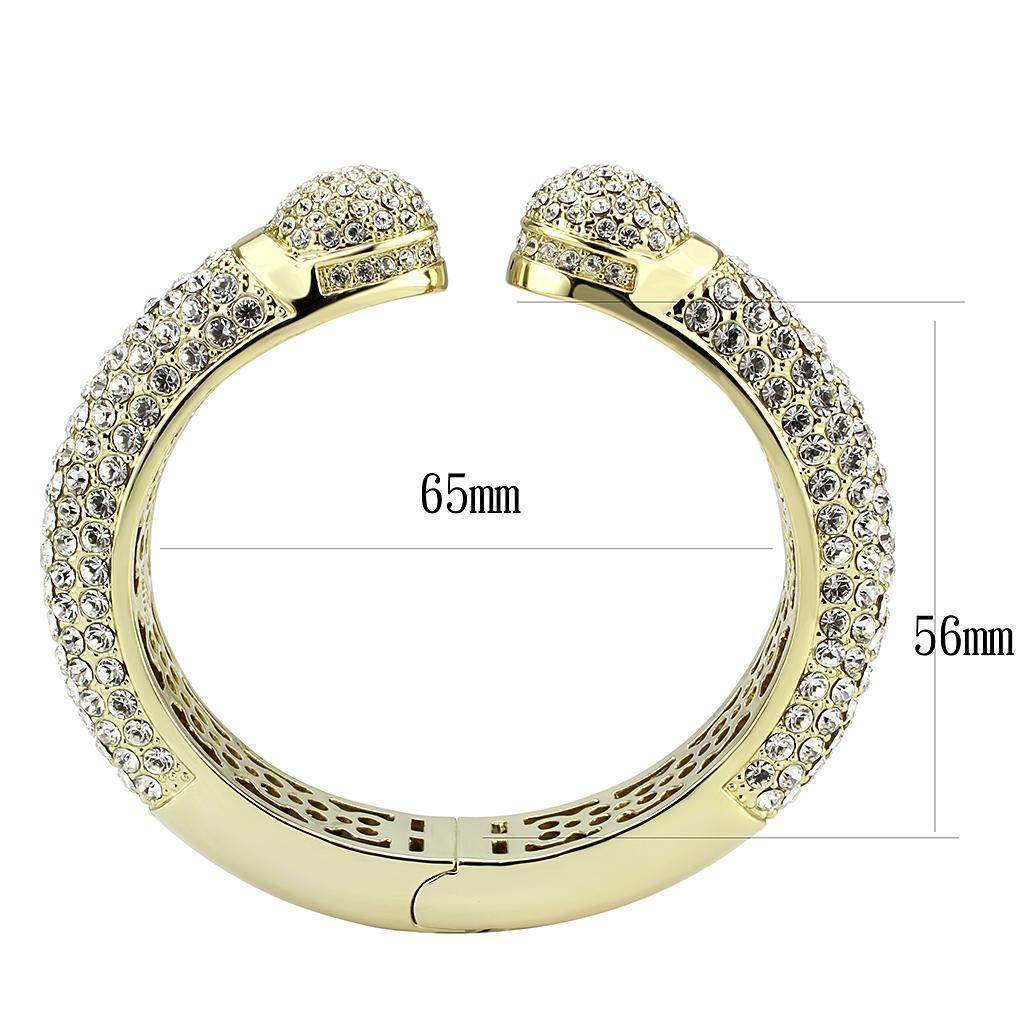 Elegant flash gold brass bracelet for women with crystal embellishments and a chic design